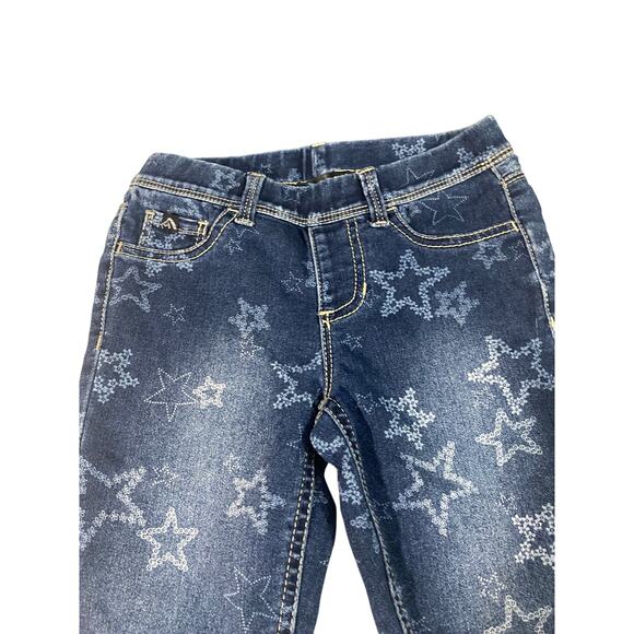 Jordache Star Print Cropped Denim Jean Jeggings Kid Girls Sz 6-6X - Picture 3 of 7
